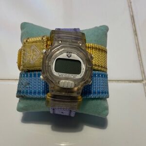 Roxy Digital Watch with Yellow and Blue Accents